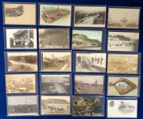 Postcards, Fairgrounds etc, a selection of 40+ cards, RPs, printed and artist drawn featuring