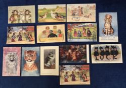 Postcards, Louis Wain, 11 cards to include Tucks Oilettes (3), Mazawattee Tea, Alphalsa Publishing