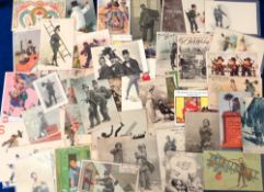 Postcards, Chimney Sweeps, 40+ cards to include greetings, comic, children, Reg Carter, Dudley Hardy