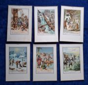 Postcards, Exploration, 12 Chromo cards, depicting Columbos, Dybowski, Nansen's expedition to the