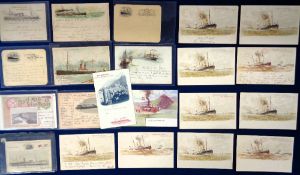 Postcards, Shipping, On Board cards, 20 cards to include The Royal Mail Steam Packet Co, Paquebots