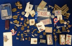 Ephemera, Badges, Medallions, Coins and Banknotes, to include 1940s and 50s Surrey Red Cross