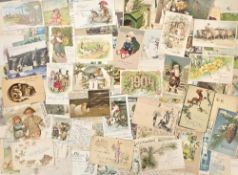 Postcards, Greetings, a good selection of approx. 160 cards to include Father Christmas, snowmen,