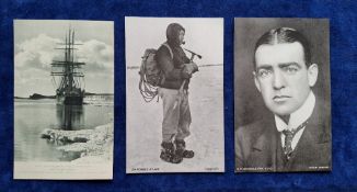 Postcards, Exploration, 8 printed cards of Scott & Shackleton. Pontings photos (3, Terra Nova,