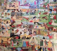 Postcards, Comic, Tom Browne, approx. 120 cards to include 'When Father…..', 'When Mother….', songs,