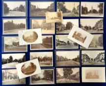 Postcards, Surrey, Surbiton, approx. 48 cards, RPs and printed to include Rail Station (several),