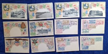 Postcards, Stamp cards, 76 cards, mainly overseas issues, majority embossed issues, some countries