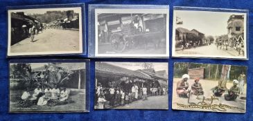 Postcards, Ceylon, 75 cards, many Social History and views, including Railway to Slave Island,