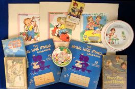 Ephemera, Mabel Lucie Attwell, a collection of items to include Huntley & Palmer's tin, 3