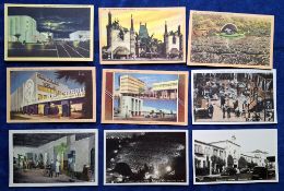 Postcards, Hollywood Film Studios, 9 cards; Paramount Studios Exterior with Cars outside RP,