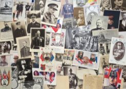 Postcards, Political and Military Leaders, approx. 100 cards, RPs, printed and artist drawn, to