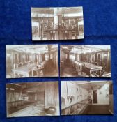Postcards, Polar Exploration, 5 RP's of the Interior Rooms of Scott's Ship RRS Discovery, a barque