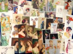 Postcards, Glamour, a selection of 50 cards to include Colombo, Kinsella, Sager, Asti, Mouton,