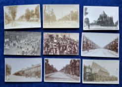 Postcards, London Suburbs, over 90 cards mainly North London including RP's of Golders Green Rd,