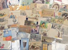 Postcards, 50+ Hold To Light and Puzzle cards, to include comic, greetings, saucy, scenes etc. (