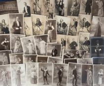 Postcards, Theatre, 60 cards featuring a number of male and female thespians in costume, most