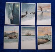 Postcards, Exploration, set of 12 chromos 'Aus Nansen in Nacht und Els' published by published by