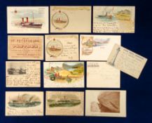 Postcards, Early Cards, Shipping, 13 cards to include court sized and undivided backs. David