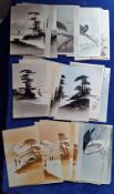 Postcards, Japanese Art, 84 cards mainly unused, 23 issued by Alpha Publishing Co, and 61 issued