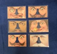Postcards, 6 mask cards designed for the wearer to place their nose centrally and attach the card to