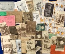 Postcards, Bruce Bairnsfather, 100+ cards relating to Bairnsfather to include a signed card