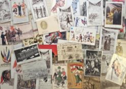 Postcards, Patriotic, approx. 55 cards to include comic, flags, greetings, romance, portraits,