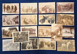 Postcards, Rural Life, 18 cards to include fishermen, haymaking, thatching, weaving, families,