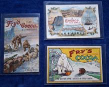 Postcards, Advertising, 3 cards Polar Exploration related, 'Fry's Pure Cocoa & Chocolate' with Capt.