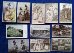 Postcards, Wales, approx. 110 cards, Views & Welsh related including Carnarvon Camp 1914 RP, Welsh