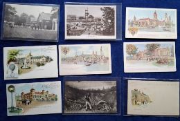 Postcards, Exhibitions, 48 cards, diverse selection including advertising Chocolat Masson (Paris