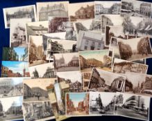 Postcards, Street Scenes and Inns, 38 cards showing streets in Wolverhampton, Leicester,