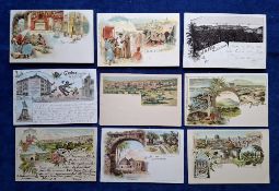 Postcards, Gruss Aus, 25 Gruss Aus / similar style cards, many good Chromos from the Middle East