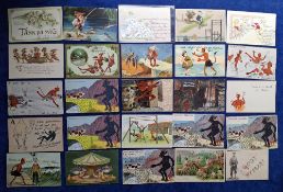 Postcards, Various subjects, approx. 170 cards, including Greetings, Romance, Devil etc. Mainly