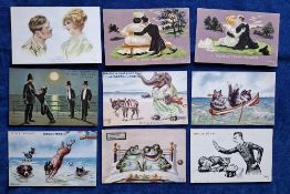 Postcards, Artists, 44 cards all signed by WR Ellam, many different series & publishers including