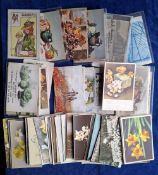 Postcards, Flowers approx. 275 cards, many styles including Artist Signed, Photographic, Greetings