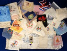 Ephemera, Silk Items, a collection of 25 'silk' items to include 19 handkerchiefs mostly WW1