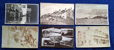 Postcards, Devon, approx. 150 cards of Sidmouth, including Sidmouth Flooded by Sea RP, Clifton