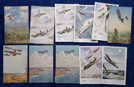 Postcards, Aviation, approx. 130 cards, all art studies. Includes many Salmon Series signed by
