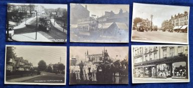 Postcards, London Suburbs, 37 cards mostly RP's including High St Harlesden, Hamilton Rd Dollis