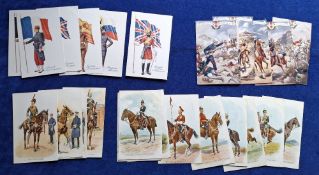 Postcards, Military, 63 cards, W & K 'Infantrymen' series 3268 (set 6 cards), W & AK Johnston