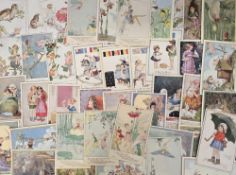 Postcards, Fairies and Birds, 100+ cards to include M. Sowerby, Rene Cloke, L.M. Hine, L.R.