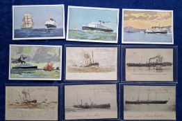 Postcards, Shipping, 52 cards, mainly Passenger / Ferries etc; issued overseas (many France, Belgium