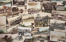 Postcards, Bandstands, approx. 80 cards, RPs and printed to include images of bandstands at
