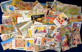 Postcards, Comic, 200+ comic UK and American comic cards. Artists include Tom Browne (new series),