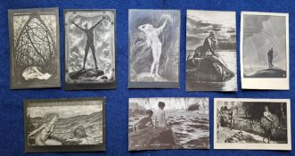 Postcards, Glamour / Fantasy Glamour, 18 cards; 8 cards mainly Photographic studies including 4