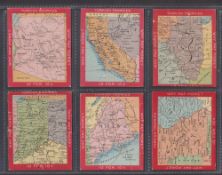 Cigarette cards, USA, ATC, Jigsaw Puzzles, 'L' size, State Maps (set of 12 cards) (two with light