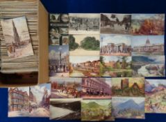 Postcards, UK Views, approx. 600 artist drawn, printed and RP cards to include Hants, Devon,