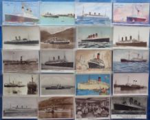 Postcards, Shipping, a mixed selection of over 30 cards, inc. merchant, liners, paddle steamers,