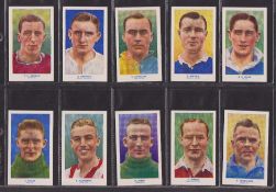 Cigarette cards, RJ Hill, Famous Footballers 1st series Shoreditch address (set 50 cards) plus 2nd