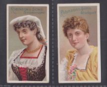 Cigarette cards, E. Robinson & Sons, Beauties (10 Brands), two cards, both 'Gold Leaf Navy Cut'